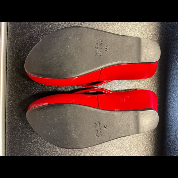 Prada Red Patent Leather Platform Thongs - Picture 4 of 8